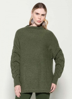 Blusa Verde Gola Rol� Biamar - Foto 1