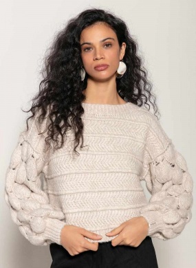 Blusa Gola Redonda Mangas Ponto Gota Biamar - Foto 1