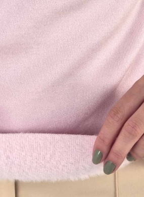 Blusa Fio de Cachemir Pelucia Por Dentro Rosa Susan Zheng  - Foto 1