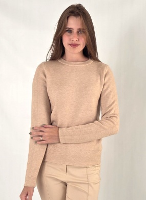 Blusa Fio de Cachemir Peluciada Bege Susan Zheng  - Foto 1