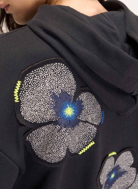 Moletom Bordado Floral Yaya Cant�o - Foto 1