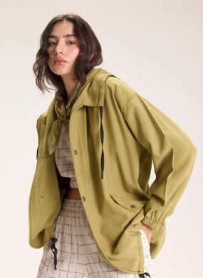 Parka Caqui Viscose Sarjada Cant�o  - Foto 1