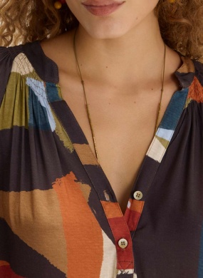 Vestido Chemisier Estampa Papeis Cant�o - Foto 4