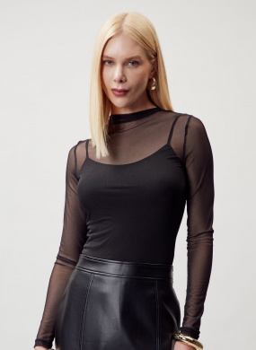 Blusa Preto em Tule Flor de Lis - Foto 2