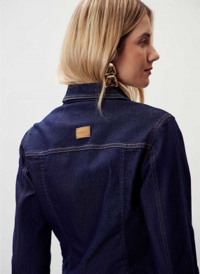 Jaqueta Jeans Trucker Manga Longa Flor de Lis - Foto 3
