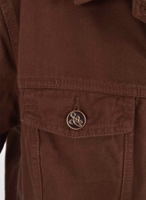 Jaqueta Jeans Marrom Flor de Lis - Foto 2