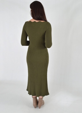 Vestido Canelado Verde Militar Gida  - Foto 4