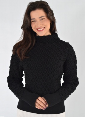 Blusa Preto Tricot em 3D Gida  - Foto 1