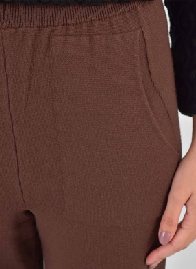 Cal�a Reta em Tricot Marrom Gida - Foto 3