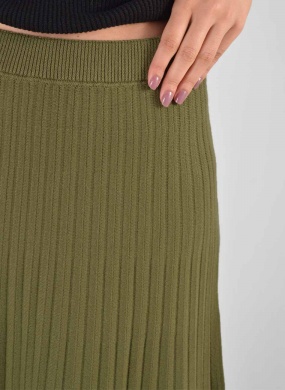 Saia Plissada em Tricot Militar Gida Malhas - Foto 2