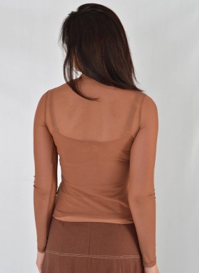 Blusa Marrom em Tule Flor de Lis - Foto 3