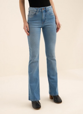 Cal�a Boot Cut Jeans De Cintura Alta Lez a Lez - Foto 2