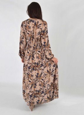 Vestido Longo Estampado Com Decote Em V Lez a Lez - Foto 4