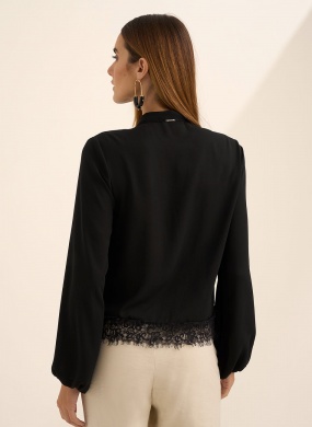 Blusa Preto Renda Lez a Lez - Foto 3