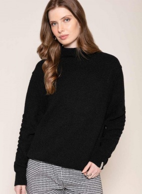 Blusa Canelada Fio Pluma Preto Biamar - Foto 1
