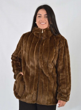 Jaqueta Estofada Revers�vel Pele Sint�tico Ganache Alpelo PLUS                                     - Foto 12