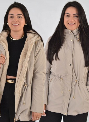 Jaqueta Estofada Revers�vel Pele Sint�tico Alpelo PLUS                                   - Foto 8