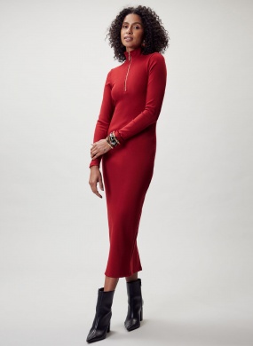 Vestido Vermelho Justo Flor de Lis - Foto 1