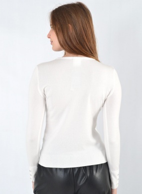 Blusa B�sica Tricot Off White Alpelo  - Foto 3