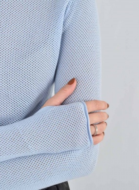 Blusa Telada Azul Gida Malhas  - Foto 2