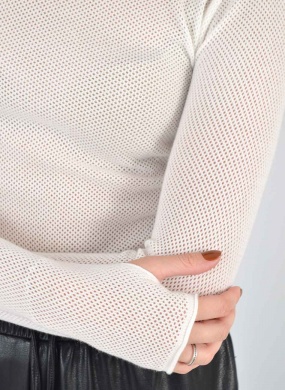 Blusa Telada Off White Gida Malhas  - Foto 2