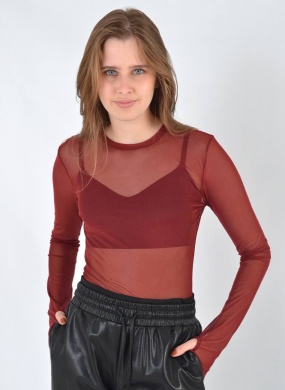Blusa Vinho em Tule Be Free - Foto 1