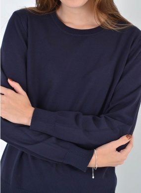 Blusa B�sica em Tricot Marinho Tribeca - Foto 2