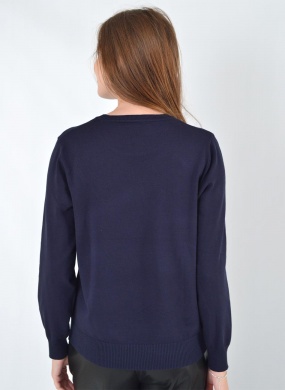Blusa B�sica em Tricot Marinho Tribeca - Foto 3