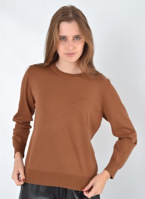 Blusa B�sica em Tricot Camel Tribeca - Foto 1