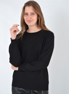 Blusa B�sica em Tricot Preto Tribeca - Foto 1