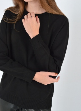 Blusa B�sica em Tricot Preto Tribeca - Foto 2