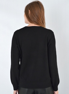 Blusa B�sica em Tricot Preto Tribeca - Foto 3