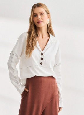 Camisa Off Whie Lua Haes - Foto 1