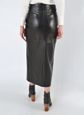 Saia Midi em PU Preto Talita Kume - Foto 3