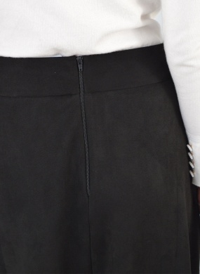 Saia Suede Midi Gode Preto Innocence - Foto 4