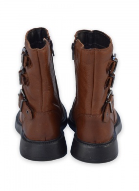 Bota Biker Pelica Conhaque Mezzo Punto - Foto 3