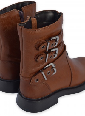 Bota Biker Pelica Conhaque Mezzo Punto - Foto 4