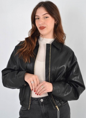 Jaqueta Bomber PU Cor Preto Pellini - Foto 1