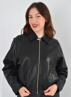 Jaqueta Bomber PU Cor Preto Pellini - Foto 2