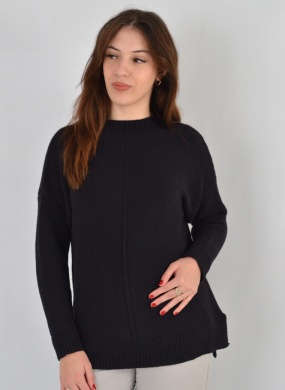 Blusa Alongada Fio Pluma Cor Preto Degli Uffizzi  - Foto 1