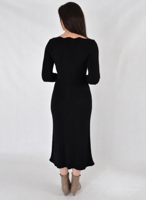 Vestido Canelado Preto Gida Malhas  - Foto 2