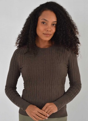 Blusa Modal Promo Alpelo Bot�es Punho Marrom - Foto 1