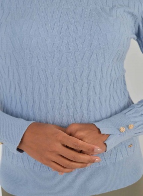 Blusa Modal Promo Alpelo Azul Gola - Foto 2
