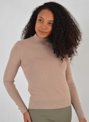 Blusa B�sica Promo Alpelo Areia Gola - Foto 1