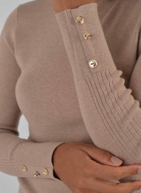 Blusa B�sica Promo Alpelo Areia Gola - Foto 3