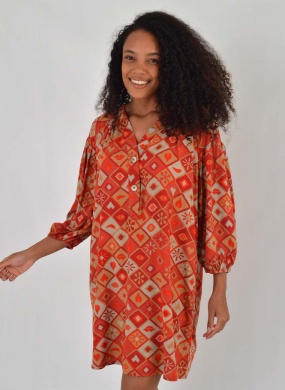 Vestido Curto Estampa Fuxico Cant�o - Foto 2