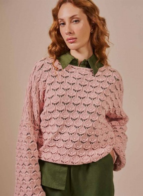 Blusa Tricot Ponto Ostra Biamar Rose - Foto 2