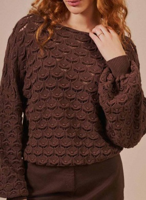 Blusa Tricot Ponto Ostra Biamar Cacau - Foto 1