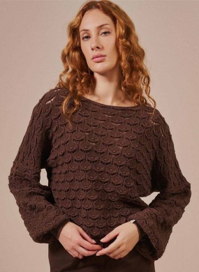 Blusa Tricot Ponto Ostra Biamar Cacau - Foto 2