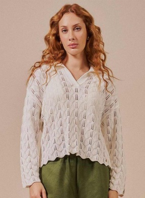 Blusa Polo Tricot Ponto Leque Biamar Algod�o - Foto 1